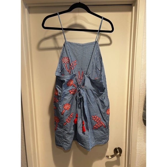 Striped Apron Mini Dress - Picture 3 of 5